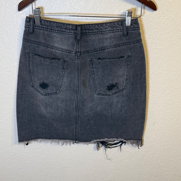 Forever 21 Distressed Dark Gray, Jean Mini Skirt, M - Picture 8 of 8